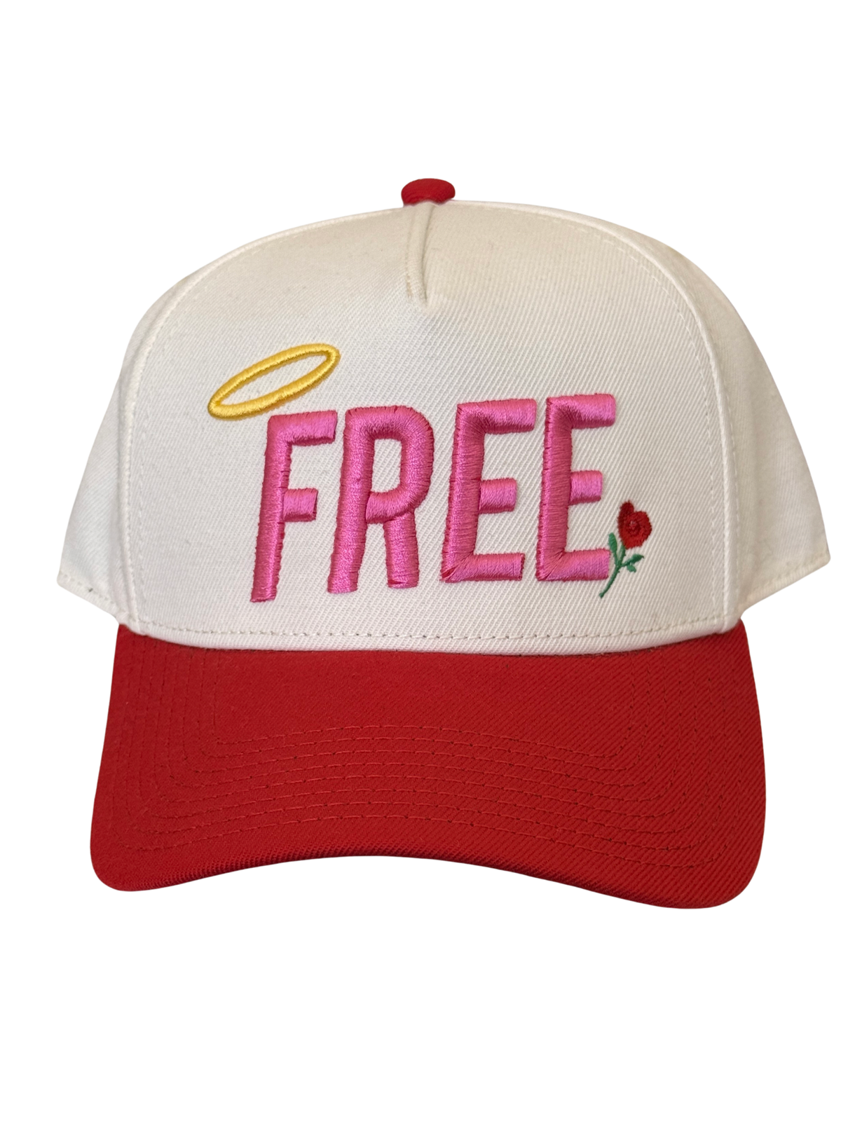 SBSD So "FREE" Vday cap (cream) sample slanted FREE logo