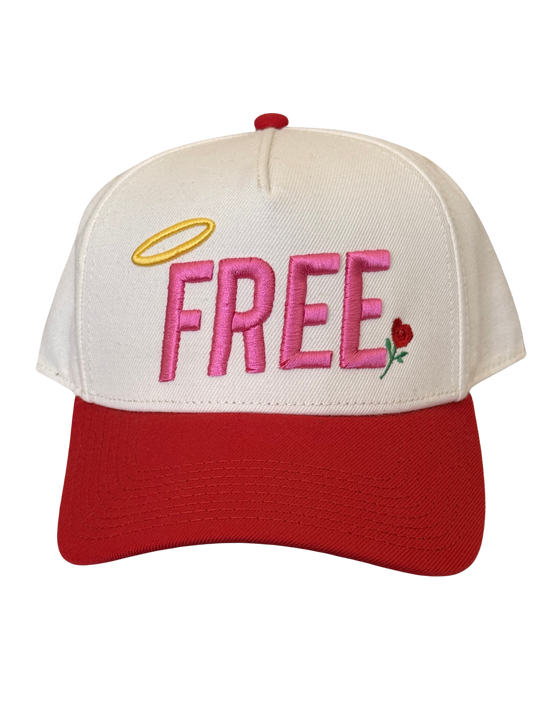 SBSD So "FREE" Vday cap (cream) sample slanted FREE logo