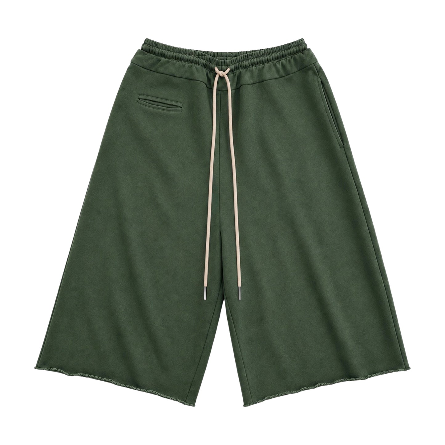 Los Angles Double Waist Sweatshorts (Vintage olive green)
