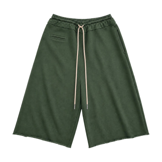 Los Angles Double Waist Sweatshorts (Vintage olive green)